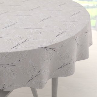 Velký dekorační kulatý ubrus Leona LN-164 Pnoucí lístky na režném - Biante.cz Velký dekorační kulatý ubrus Leona LN-164 Pnoucí lístky na režném - Biante.cz