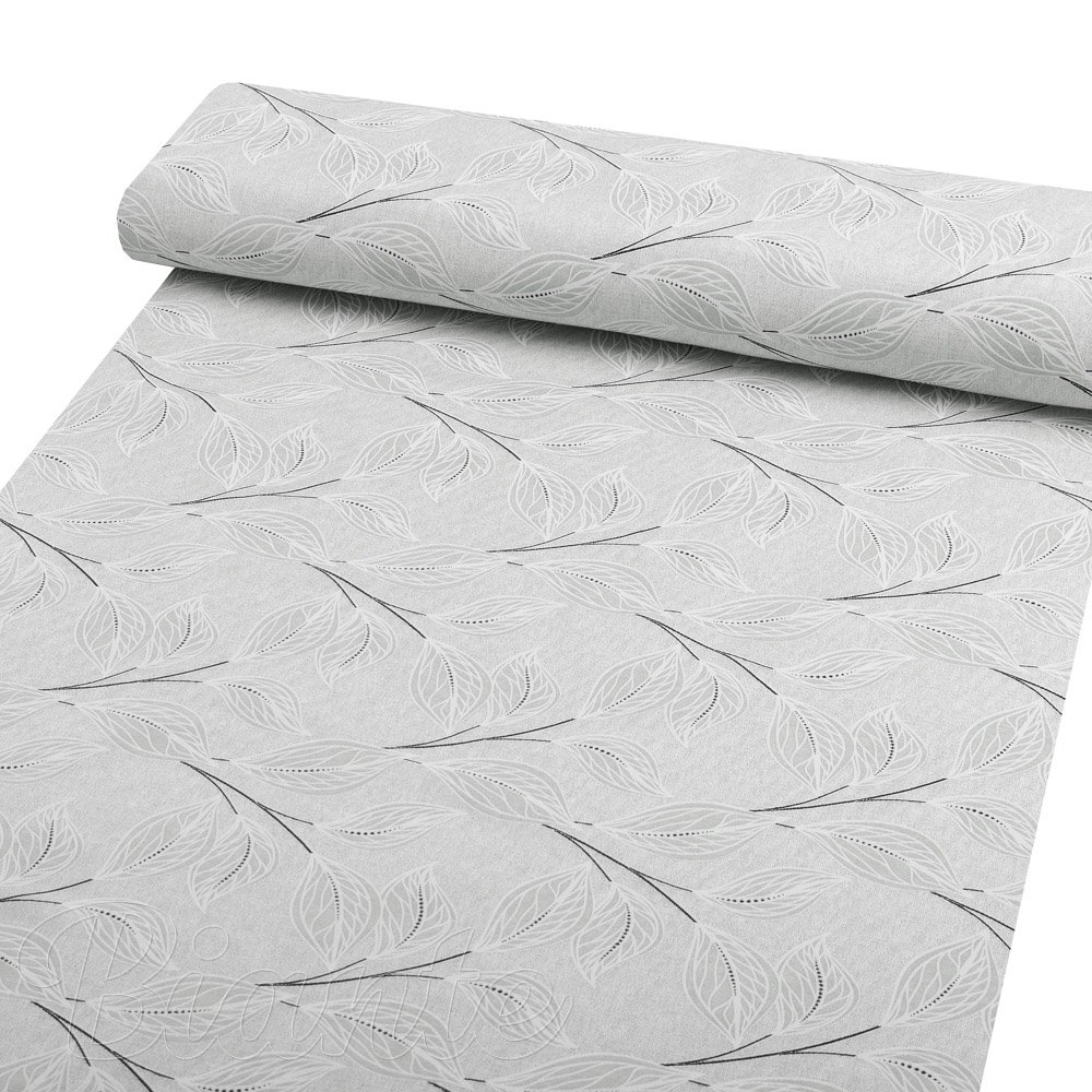 Dekorační látka Leona LN-165 Pnoucí lístky na šedém - šířka 140 cm a 280 cm - detail 1 - Biante.cz