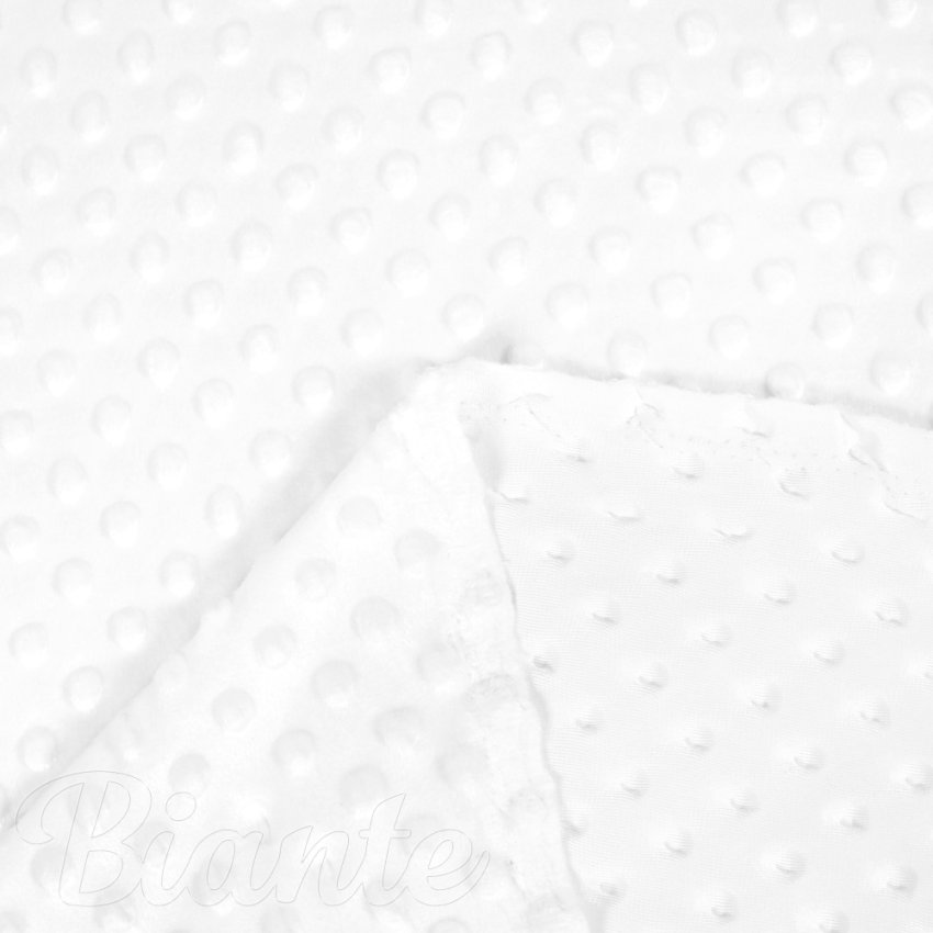 Dětská látka Minky TOP 3D puntíky MKP-059 Bílá - šířka 165 cm - detail 3 - Biante.cz