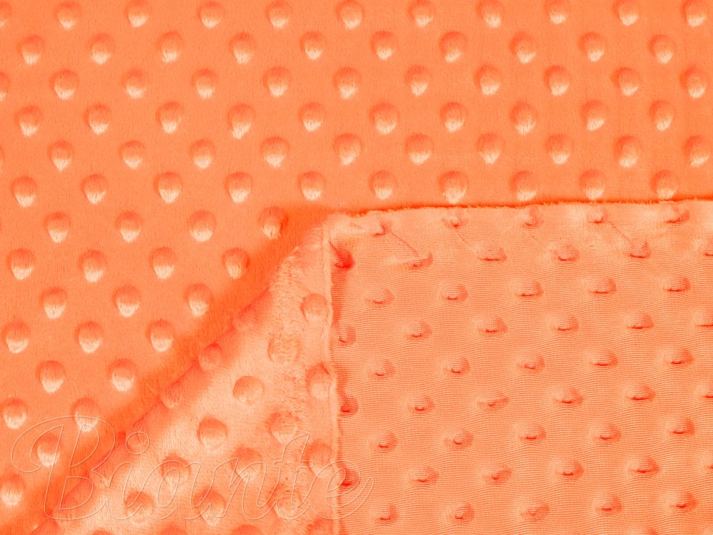 Dětská látka Minky 3D puntíky MKP-022 Oranžová - šířka 150 cm - detail 3 - Biante.cz Dětská látka Minky 3D puntíky MKP-022 Oranžová - šířka 150 cm - detail 3 - Biante.cz