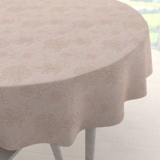 Teflonový kulatý ubrus TF-129 Hnědé květované ornamenty na šedobéžovém - Biante.cz Teflonový kulatý ubrus TF-129 Hnědé květované ornamenty na šedobéžovém - Biante.cz