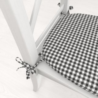 Oblý podsedák Rebeka RE-012 Sivo-biela kocka malá - 39x37x3 cm - detail 1 - Biante.sk