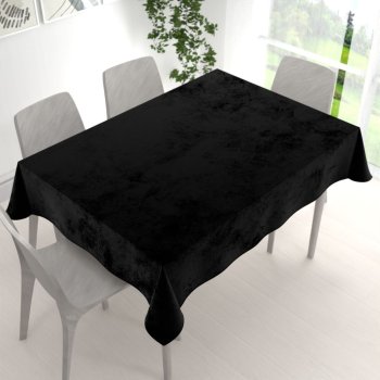 Velký sametový obdélníkový ubrus Velvet Premium SVP-041 Černý - detail 1 - Biante.cz