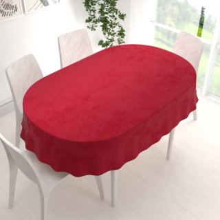 Velký sametový oválný ubrus Velvet Premium SVP-038 Sytě červený - detail 1 - Biante.cz Velký sametový oválný ubrus Velvet Premium SVP-038 Sytě červený - detail 1 - Biante.cz