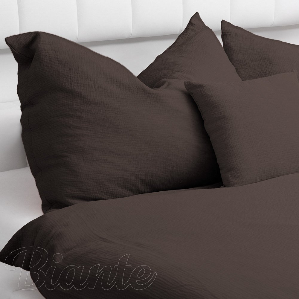 Dětské mušelínové povlečení do postýlky Nature MSN-069 Kakaově hnědé - detail 1 - Biante.cz