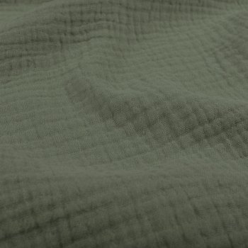 Mušelín dvojitá gázovina MSN-076 Zelená khaki - metráž šířka 140 cm - detail 1 - Biante.cz