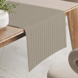 Damaškový běhoun na stůl Atlas Gradl DM-022 Latte - proužky 1 cm - Biante.cz