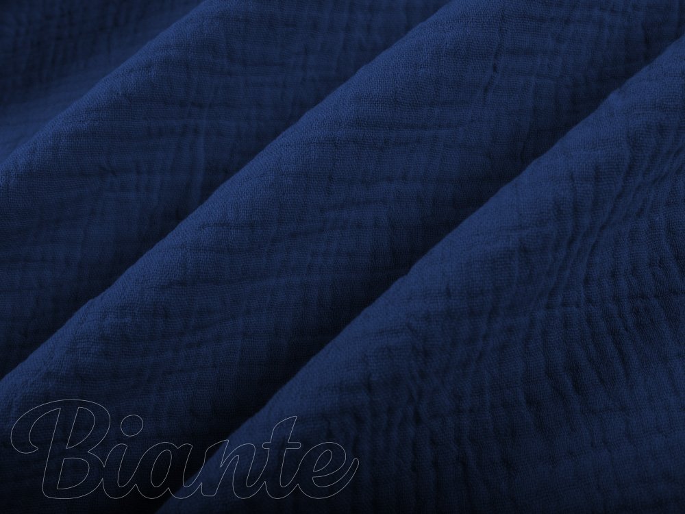 Mušelín dvojitá gázovina MSN-055 Tmavě modrá - metráž šířka 140 cm - detail 7 - Biante.cz