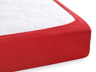 Froté napínacie prestieradlo na vysoký matrac FR-007 Sýto červené - detail 1 - Biante.sk Froté napínacie prestieradlo na vysoký matrac FR-007 Sýto červené - detail 1 - Biante.sk