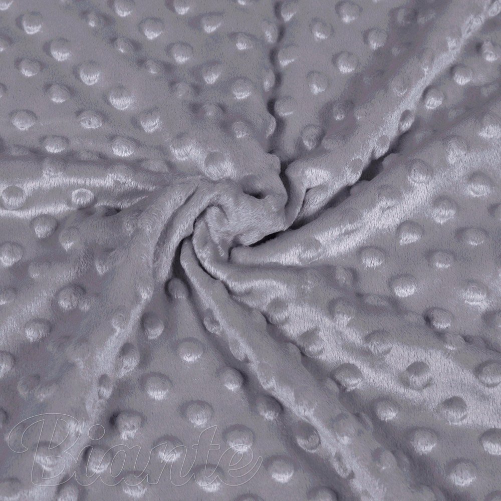 Dětská látka Minky 3D puntíky MKP-004 Tmavě šedá - šířka 150 cm - detail 1 - Biante.cz