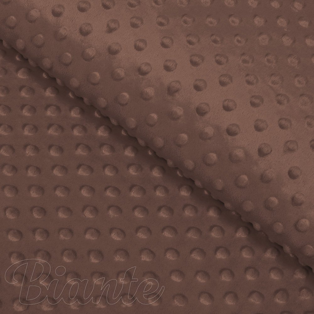 Dětská látka Minky TOP 3D puntíky MKP-052 Čokoládově hnědá - šířka 170 cm - Biante.cz
