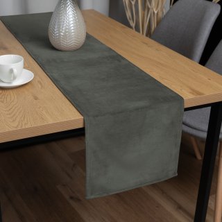 Sametový běhoun na stůl Velvet Premium SVP-021 Tmavě šedozelený - Biante.cz