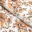 Bavlněná látka/plátno Sandra SA-458 Hnědé květy magnolie s motýlky na bílém - šířka 160 cm - Biante.cz