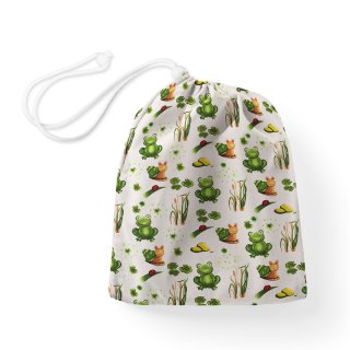 Bavlněný pytlík/sáček na přezůvky Sandra SA-609 Žabky a šneci na bílém - Biante.cz Bavlněný pytlík/sáček na přezůvky Sandra SA-609 Žabky a šneci na bílém - Biante.cz