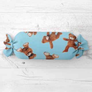 Dětský polštář válec bonbon Sandra SA-724 Plyšoví medvídci na modrém - Biante.cz