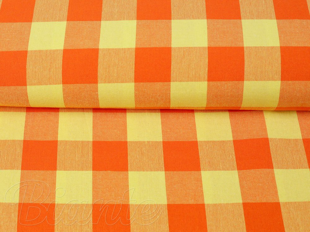 Bavlněná látka Olivia OL-003 Oranžovo-žlutá kostka velká - šířka 150 cm - detail 2 - Biante.cz Bavlněná látka Olivia OL-003 Oranžovo-žlutá kostka velká - šířka 150 cm - detail 2 - Biante.cz