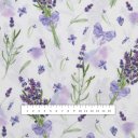 Dekorační látka PML-085 Snítky levandulí na bílém - šířka 150 cm - detail 4 - Biante.cz