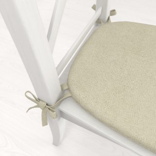 Oblý podsedák z imitace broušené kůže Alcantara ALC-021 Krémový - 39x37x3 cm - detail 1 - Biante.cz