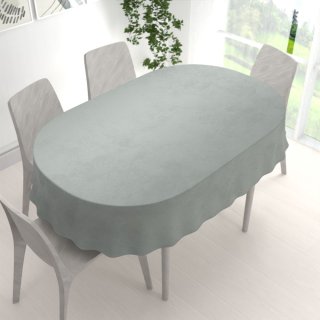 Sametový oválný ubrus Velvet Premium SVP-046 Světle šedý - detail 1 - Biante.cz Sametový oválný ubrus Velvet Premium SVP-046 Světle šedý - detail 1 - Biante.cz