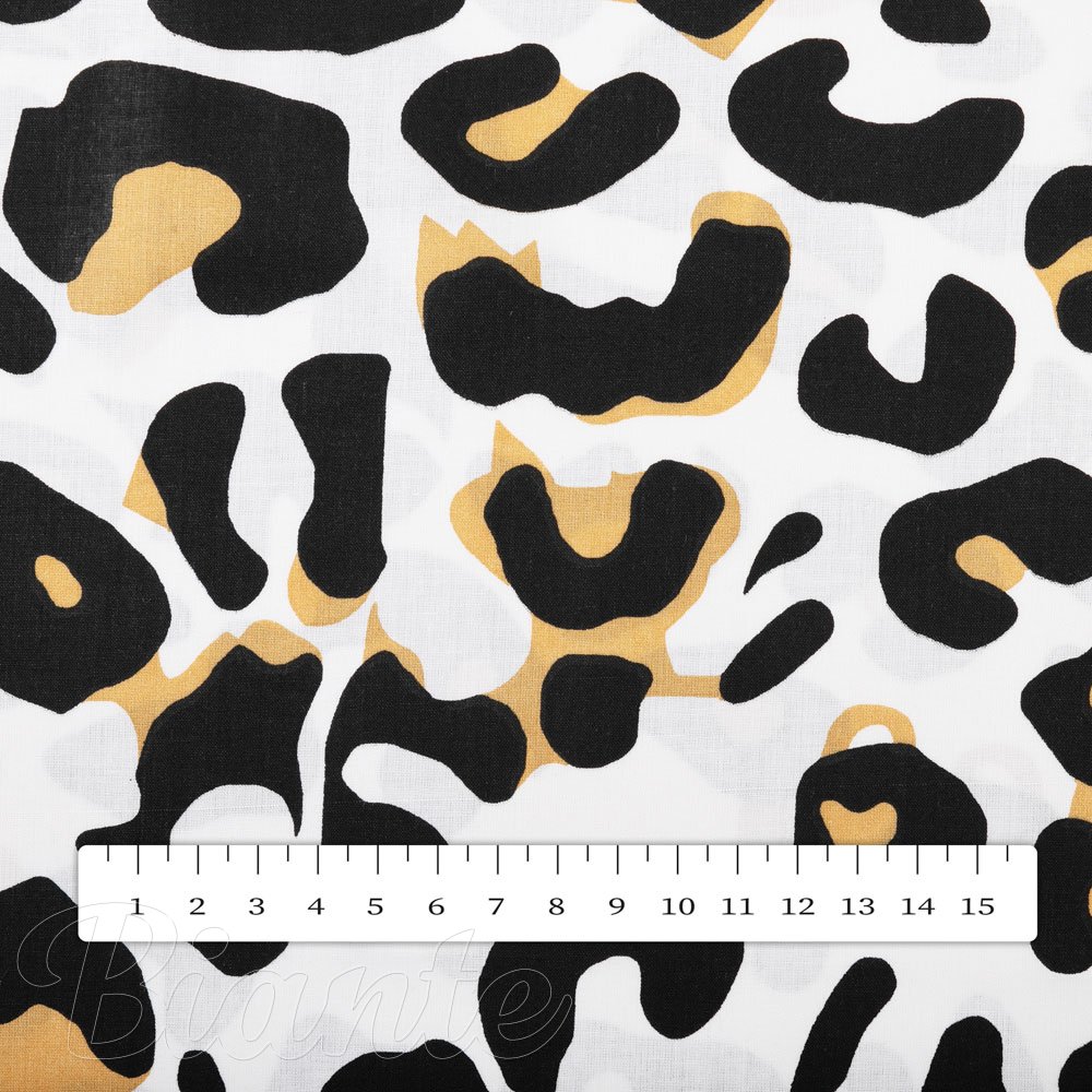 Bavlněná látka/plátno Sandra SA-409 Leopardí vzor na bílém - šířka 160 cm - detail 3 - Biante.cz