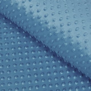 Dětská látka Minky 3D puntíky MKP-044 Kovově modrá - šířka 150 cm