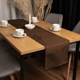 Běhoun na stůl/imitace broušené kůže Alcantara ALC-013 Hnědý - detail 1 - Biante.cz Běhoun na stůl/imitace broušené kůže Alcantara ALC-013 Hnědý - detail 1 - Biante.cz