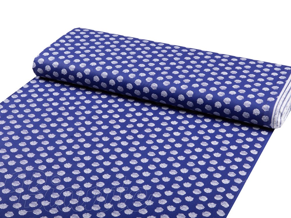 Bavlněná látka/plátno Sandra SA-214 Bílé puntíky na modrém - šířka 140 cm - detail 1 - Biante.cz