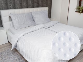 Hřejivé ložní povlečení Minky 3D puntíky MKP-025 Světle šedé - Biante.cz Hřejivé ložní povlečení Minky 3D puntíky MKP-025 Světle šedé - Biante.cz