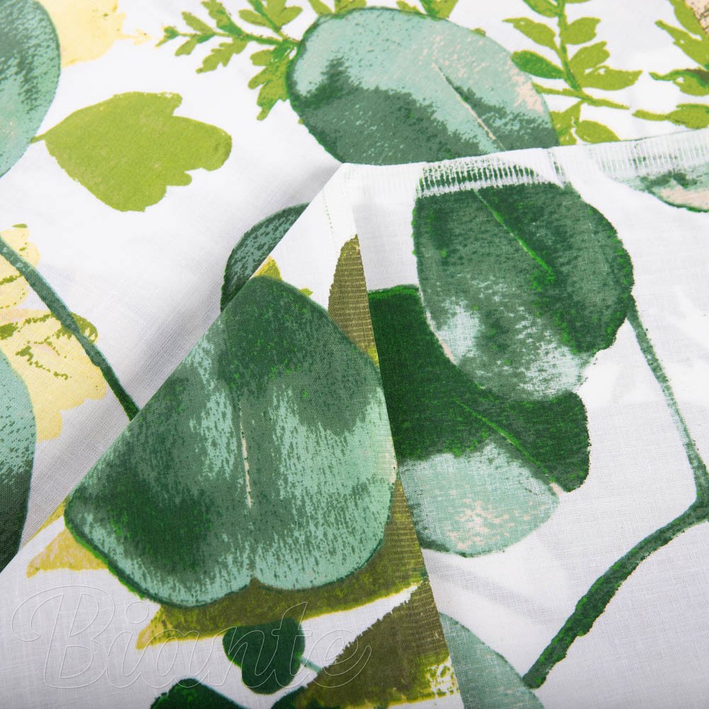 Bavlnená látka/plátno Sandra SA-244 Zelený eukalyptus na bielom - šírka 160 cm a 220 cm - detail 4 - Biante.sk