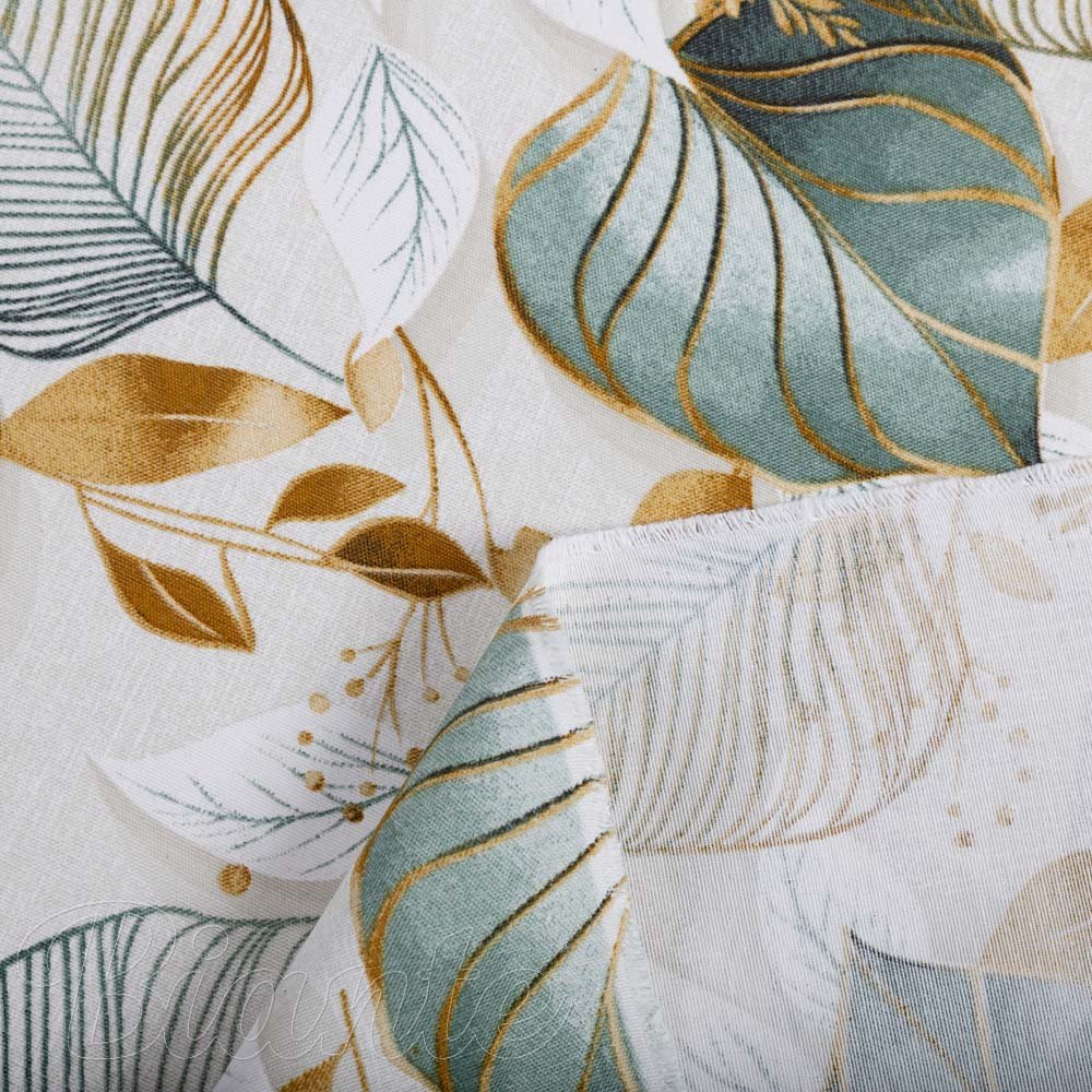 Dekorační látka Leona LN-174 Zelené listy na režném - šířka 140 cm a 280 cm - detail 4 - Biante.cz