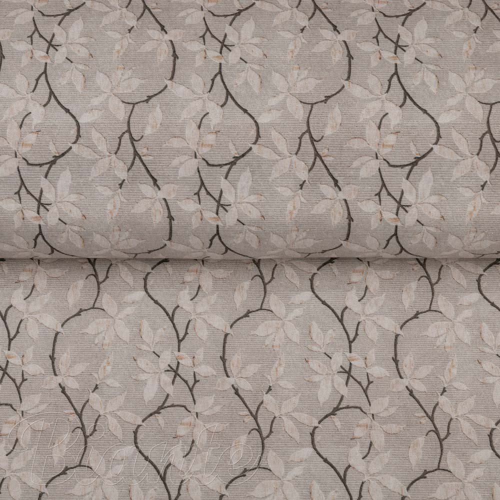 Dekorační látka PML-086 Pnoucí větvičky na hnědošedém - šířka 150 cm - detail 2 - Biante.cz