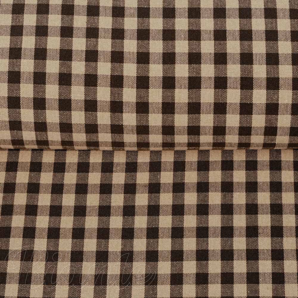 Bavlněná látka Olivia OL-019 Hnědo-béžová kostka malá - šířka 150 cm - detail 2 - Biante.cz