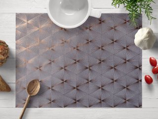 Sametové prostírání na stůl Isabela IBL-003 Rose Gold trojúhelníky na šedém - Biante.cz Sametové prostírání na stůl Isabela IBL-003 Rose Gold trojúhelníky na šedém - Biante.cz