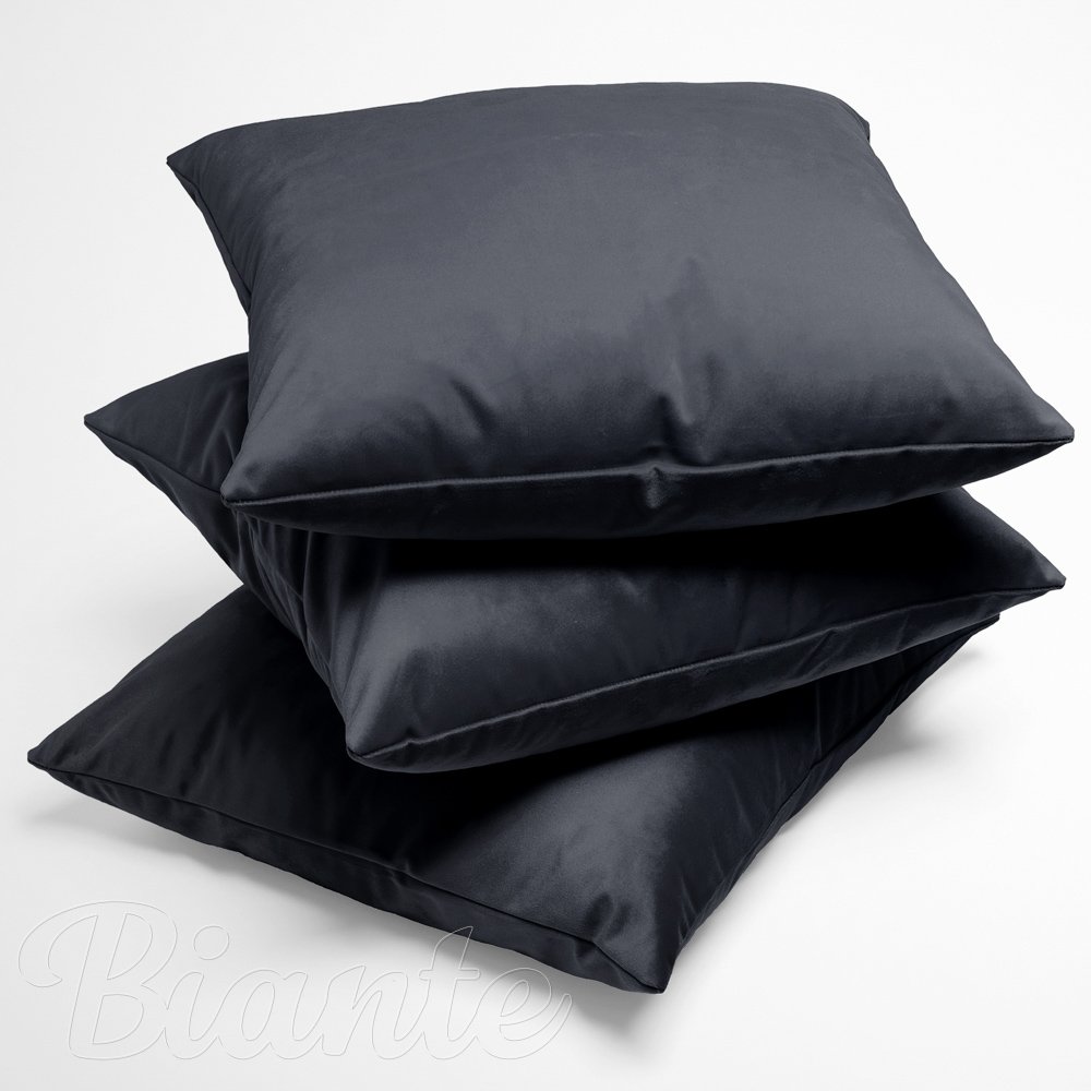 Sametový povlak na polštář Velvet Premium SVP-004 Antracitově šedý - detail 1 - Biante.cz