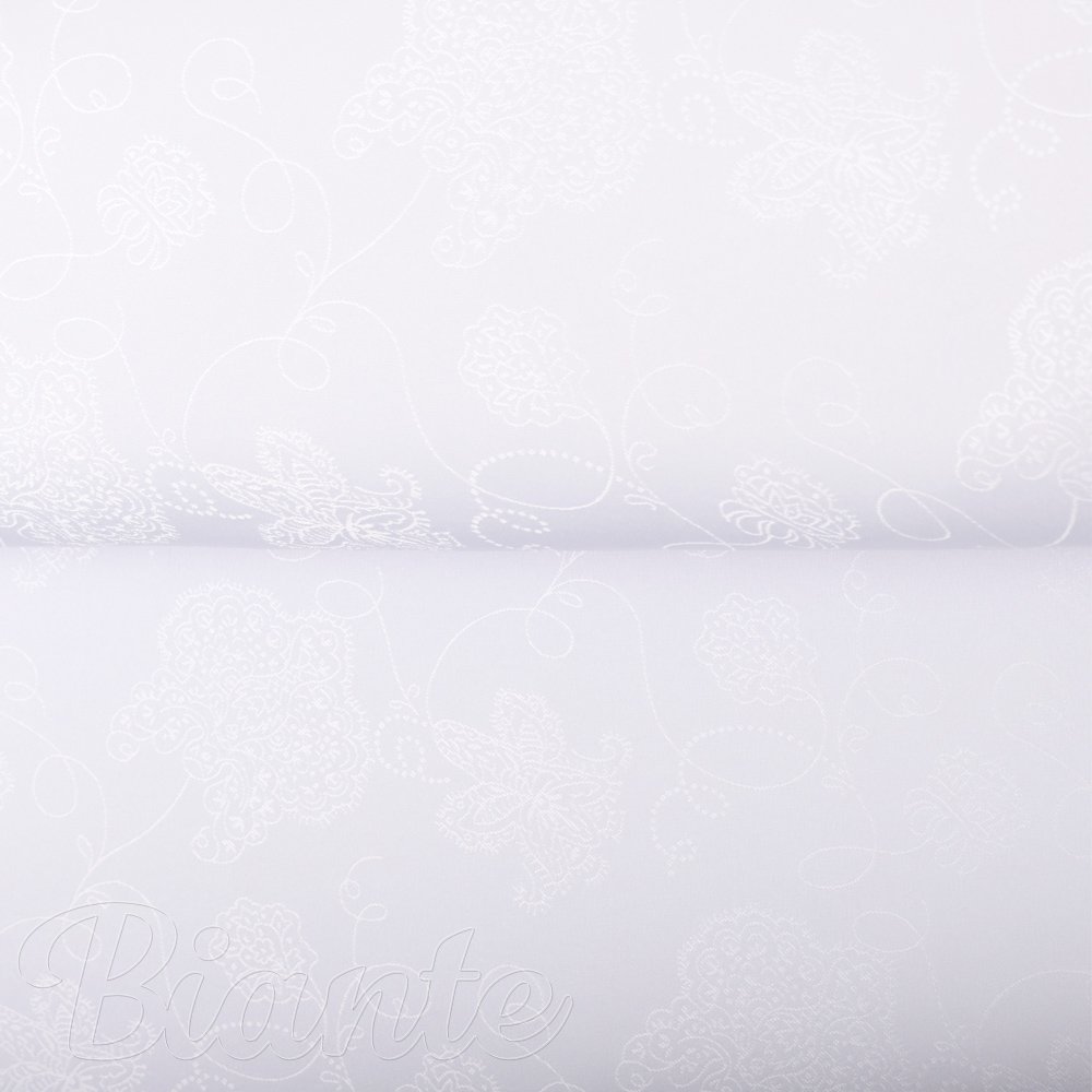 Teflónová látka na obrusy TF-139 Kvetované ornamenty na studenom bielom - šírka 170 cm - detail 4 - Biante.sk