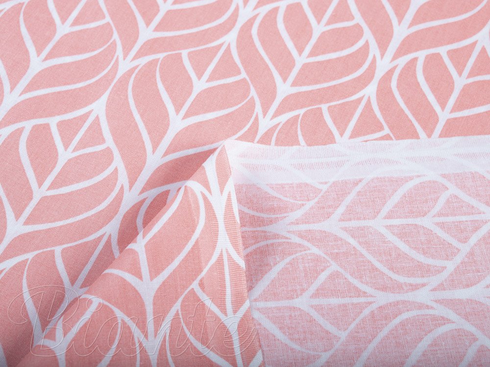Bavlněná látka/plátno Sandra SA-211 Listy na starorůžovém - šířka 140 cm - detail 4 - Biante.cz