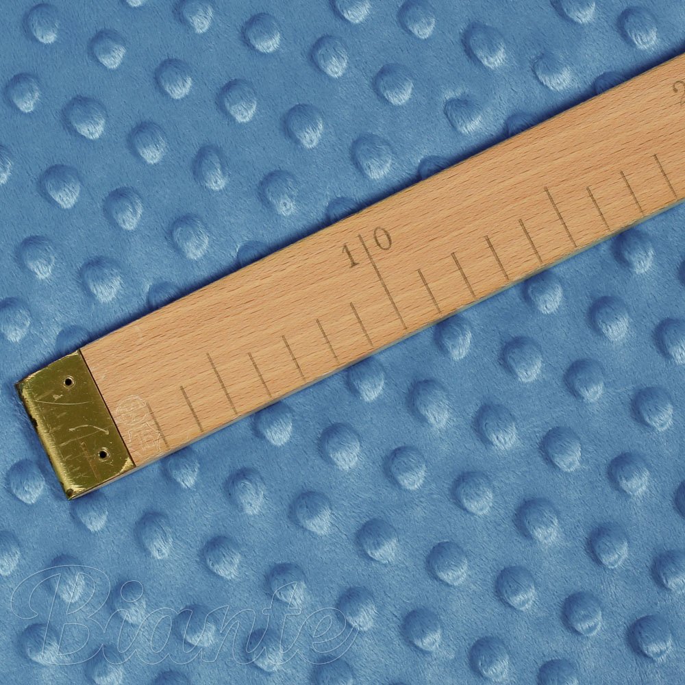 Dětská látka Minky 3D puntíky MKP-044 Kovově modrá - šířka 150 cm - detail 5 - Biante.cz
