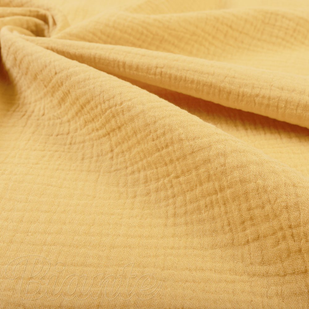 Mušelín dvojitá gázovina MSN-059 Svetlo žltoonranžová - metráž šírka 140 cm - detail 6 - Biante.sk