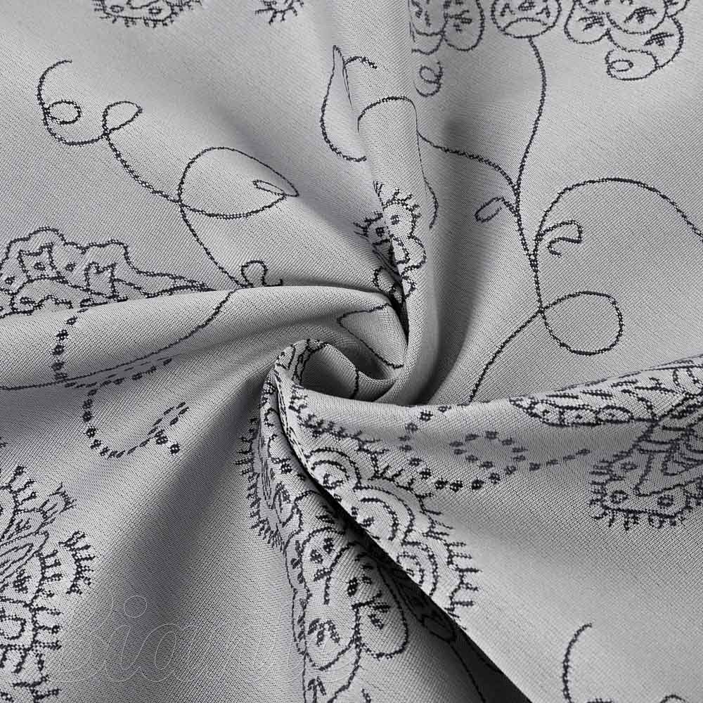 Teflonová látka na ubrusy TF-083 Květované ornamenty na šedém - šířka 170 cm - detail 3 - Biante.cz