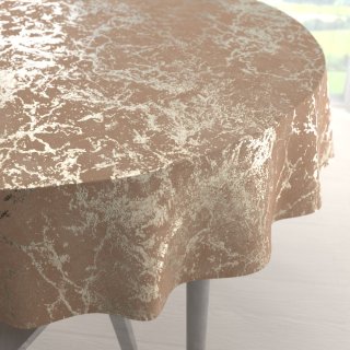 Velký sametový kulatý ubrus Isabela IBL-016 Zlatý mramor na pudrově béžovém - Biante.cz Velký sametový kulatý ubrus Isabela IBL-016 Zlatý mramor na pudrově béžovém - Biante.cz