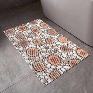 Koupelnová pěnová rohož / předložka PRO-055 Kulatiny mezi kameny - metráž šířka 65 cm - detail 1 - Biante.cz Koupelnová pěnová rohož / předložka PRO-055 Kulatiny mezi kameny - metráž šířka 65 cm - detail 1 - Biante.cz