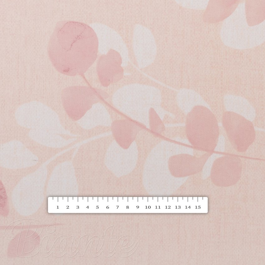 Bavlnená látka/plátno Sandra SA-682 Eukalyptové listy na pastelovo ružovom - šírka 145 cm - detail 3 - Biante.sk