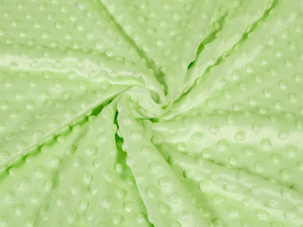Dětská látka Minky 3D puntíky MKP-005 Pastelová světle zelená - šířka 150 cm - detail 1 - Biante.cz Dětská látka Minky 3D puntíky MKP-005 Pastelová světle zelená - šířka 150 cm - detail 1 - Biante.cz
