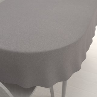 Velký dekorační oválný ubrus BKR-503 Šedý režný - Biante.cz Velký dekorační oválný ubrus BKR-503 Šedý režný - Biante.cz