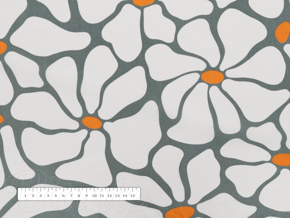 Bavlněná látka/plátno Sandra SA-491 Bílé designové květy na šedém - šířka 160 cm - detail 3 - Biante.cz Bavlněná látka/plátno Sandra SA-491 Bílé designové květy na šedém - šířka 160 cm - detail 3 - Biante.cz