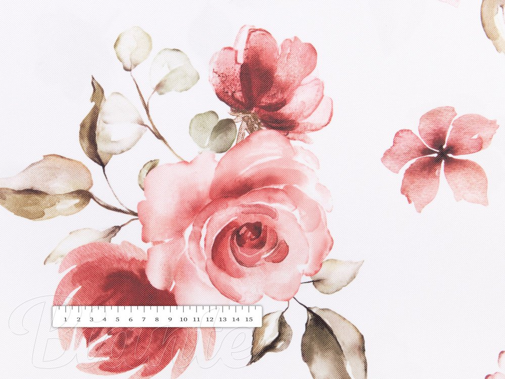 Teflonová látka na ubrusy TF-023 Červené růže na bílém - šířka 155 cm - detail 6 - Biante.cz Teflonová látka na ubrusy TF-023 Červené růže na bílém - šířka 155 cm - detail 6 - Biante.cz