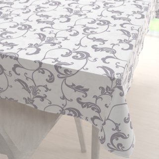 Bavlněný obdélníkový ubrus Sandra SA-184 Šedé květované ornamenty na bílém - Biante.cz Bavlněný obdélníkový ubrus Sandra SA-184 Šedé květované ornamenty na bílém - Biante.cz