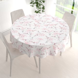 Bavlněný kulatý ubrus Sandra SA-088 Vínovo-růžové luční květiny na bílém - detail 1 - Biante.cz Bavlněný kulatý ubrus Sandra SA-088 Vínovo-růžové luční květiny na bílém - detail 1 - Biante.cz