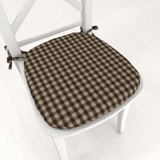 Oblý bavlnený podsedák Olivia OL-019 Hnedo-béžová kocka malá - 39x37x3 cm - Biante.sk