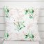 Bavlněný povlak na polštář Sandra SA-706 Zeleno-hnědé větvičky s lístky na bílém - Biante.cz